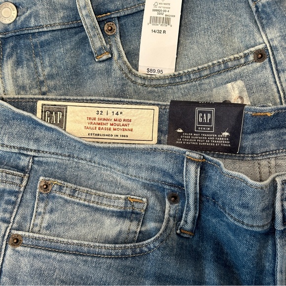 GAP True Skinny, Mid rise, Light Indigo wash, Women’s Jeans 1151, 1152 - Picture 4 of 6